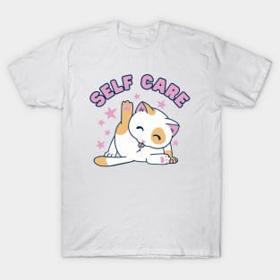 Self Care Funny Cat T-Shirt